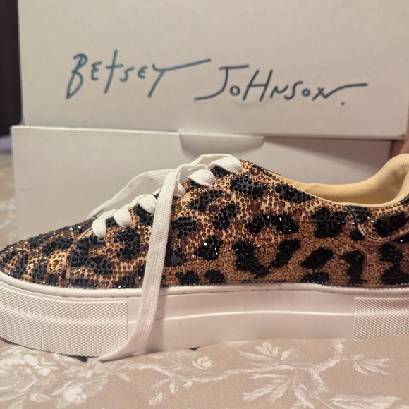 Betsey Johnson Shoes - Betsey Johnson Leopard Sequin Platform Sneaker in Gold and Black